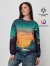 Женский свитшот / Закат в лесу
