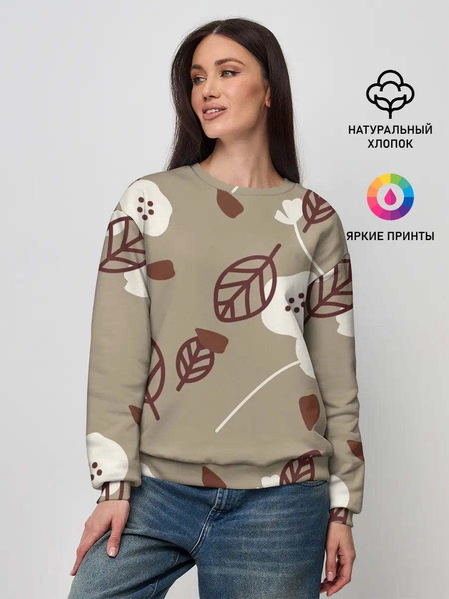 Женский свитшот / Цветочный принт
