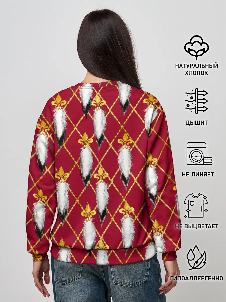 Женский свитшот / Tassels red gold 3D space