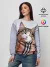 Женский свитшот / Кот в шарфе