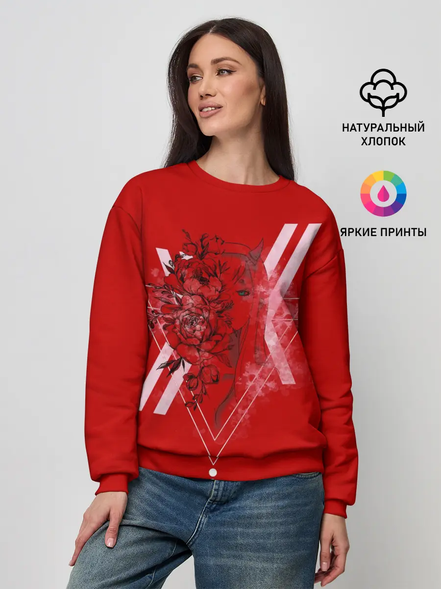 Женский свитшот / Darling in the Franxx Настроение цвета роз