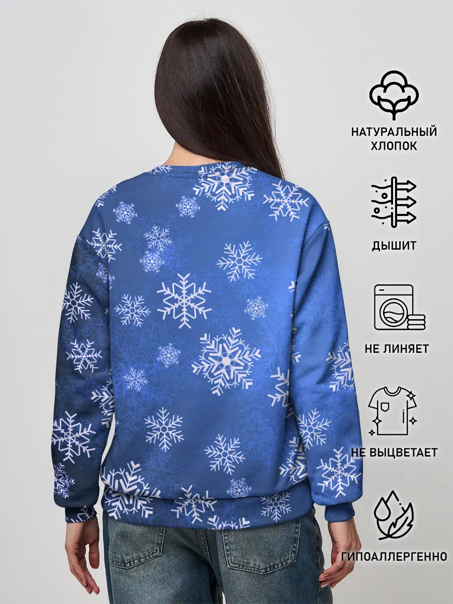 Женский свитшот / Снежинки.