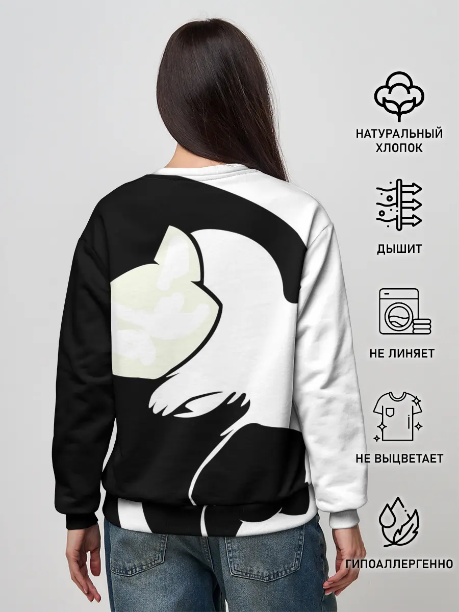 Женский свитшот / Инь и Янь котики