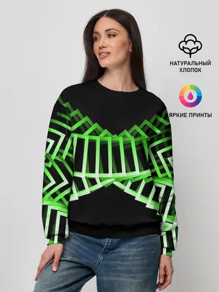 Женский свитшот / Неоновые квадраты