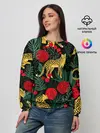 Женский свитшот / Леопарды и цветы