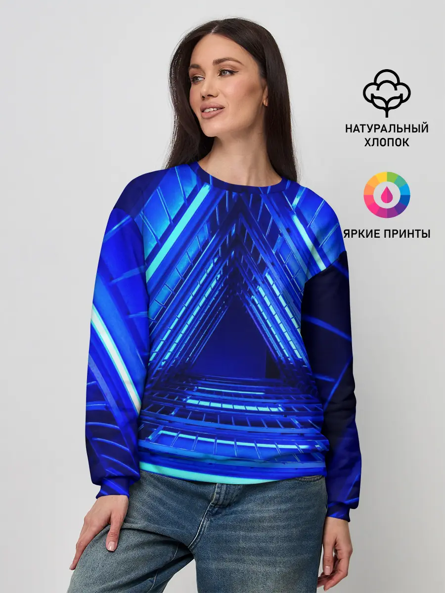 Женский свитшот / Неоновый тоннель