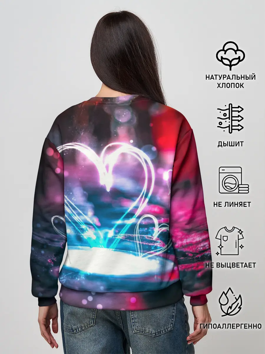 Женский свитшот / Неоновое сердце