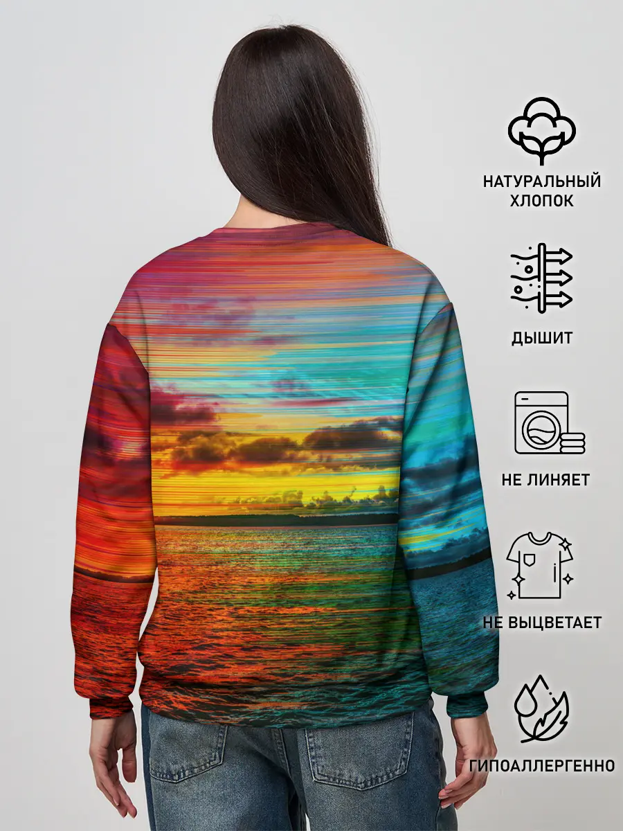 Женский свитшот / Glitch Sunset