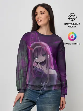 Женский свитшот / Zero Two in mask