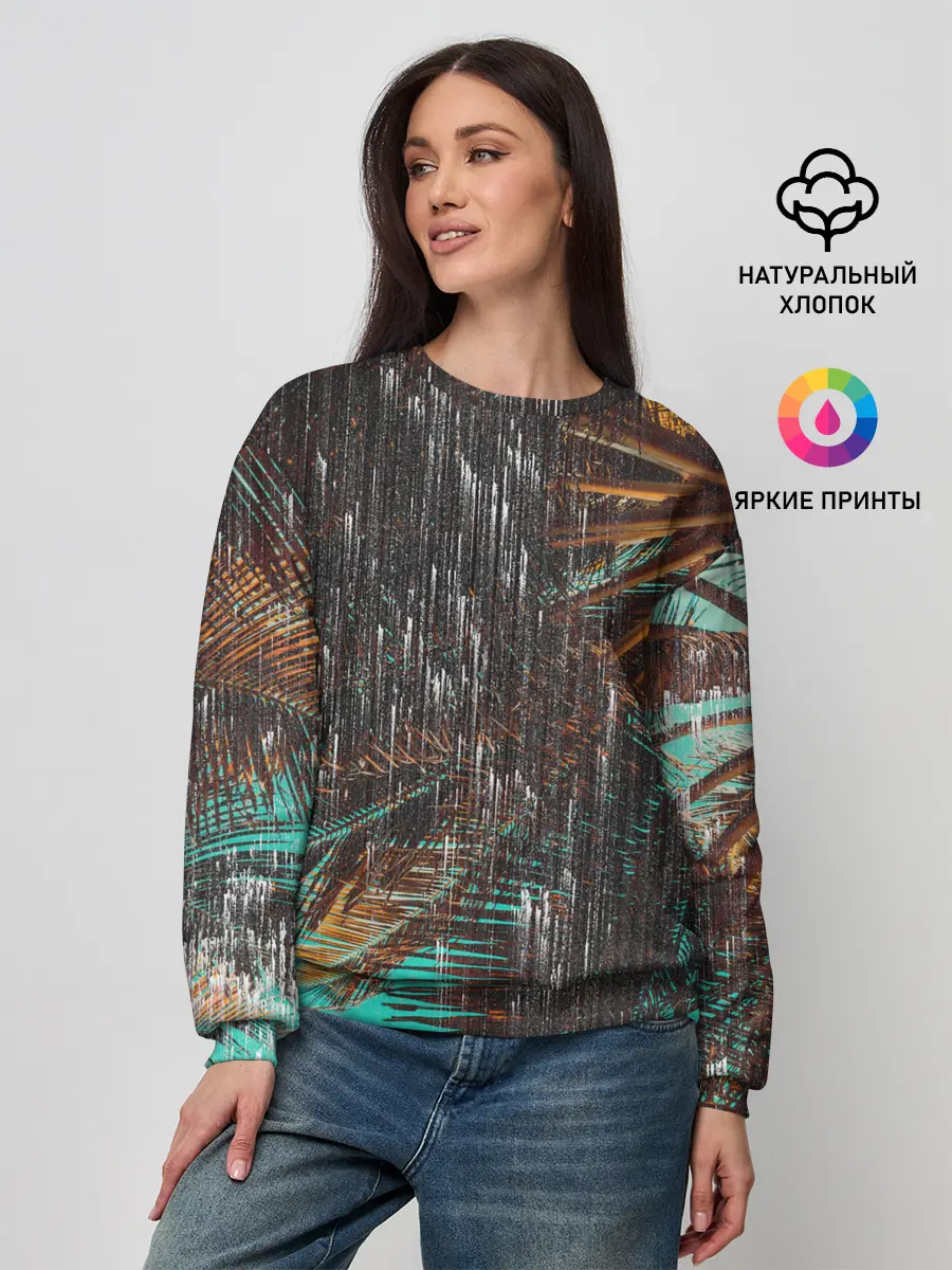 Женский свитшот / Palm glitch art