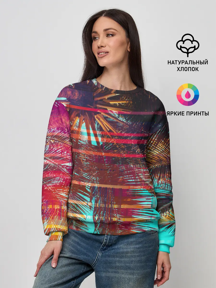 Женский свитшот / Palm glitch art