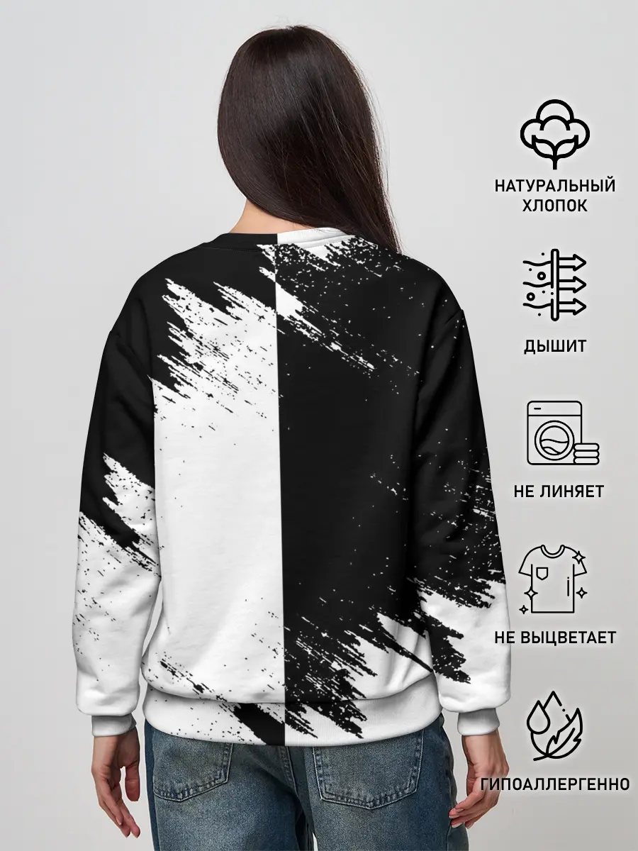 Женский свитшот / Черный Клевер инверсированный фон