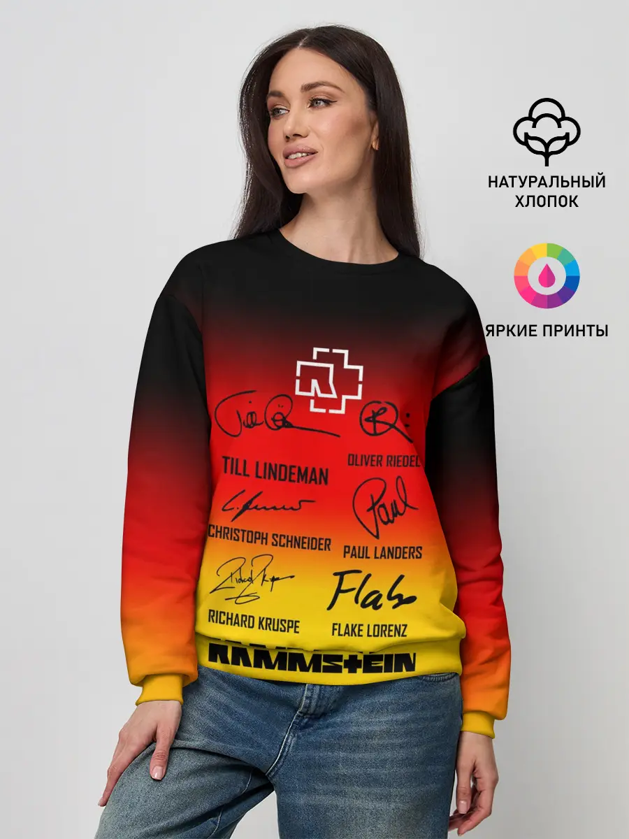 Женский свитшот / RAMMSTEIN АВТОГРАФЫ УЧАСТНИКОВ