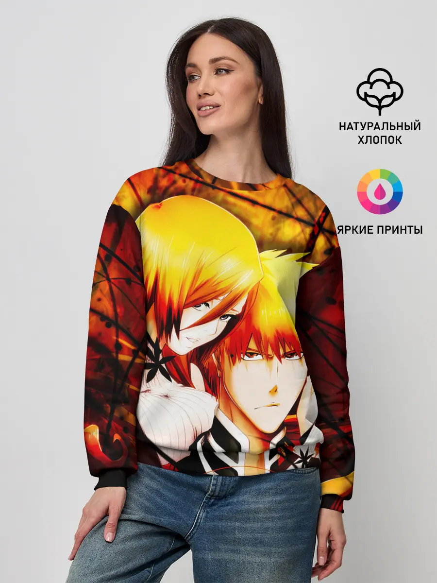 Женский свитшот / Ичиго Куросаки и Орихиме Иноуэ