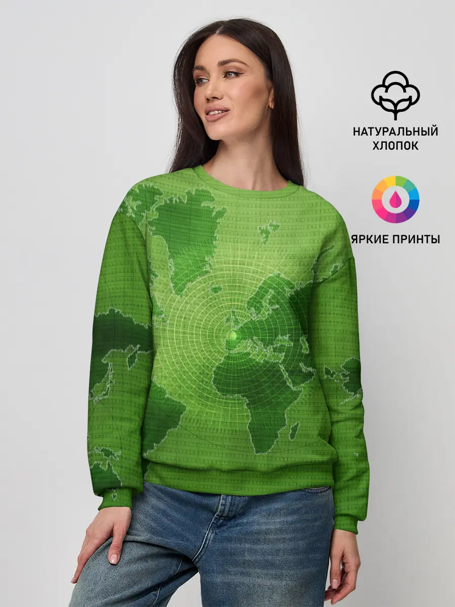 Женский свитшот / Карта мира