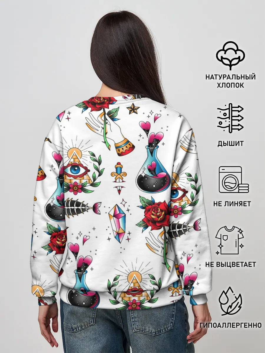 Женский свитшот / Old school tattoo