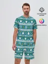 Мужской костюм с шортами / Узор новогодний