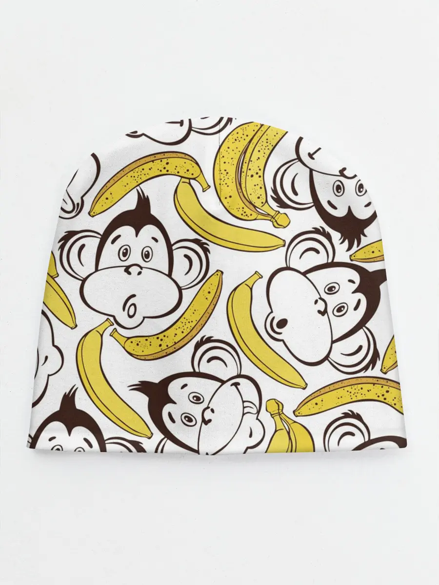 Детская шапка / Обезьянки и бананы