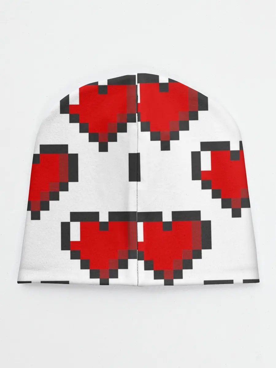 Детская шапка / Пиксельные сердечки