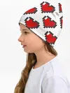 Детская шапка / Пиксельные сердечки