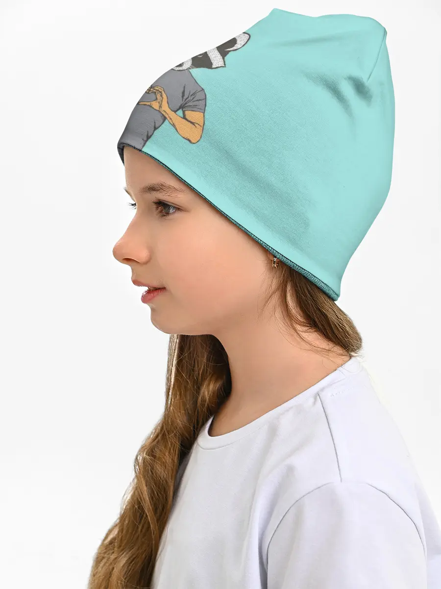 Детская шапка / Енот Хипстер Love