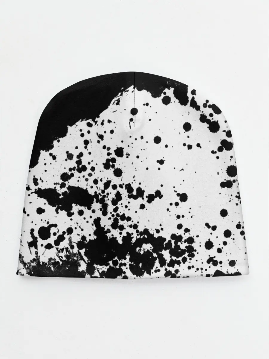Детская шапка / Черно-белые капли