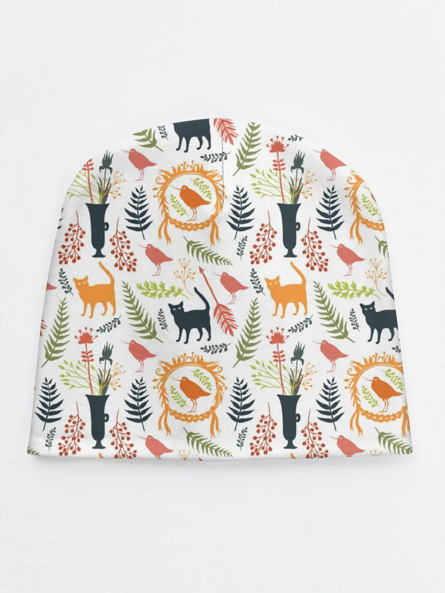 Детская шапка / О кошках и птичках