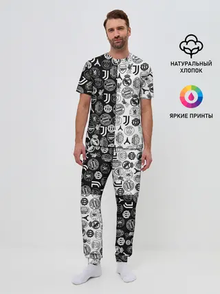 Мужская пижама с брюками / ЛОГОТИПЫ ФУТБОЛЬНЫХ КОМАНД