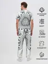Мужская пижама с брюками / Серая абстракция