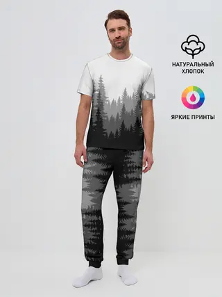 Мужская пижама с брюками / Темный Лес