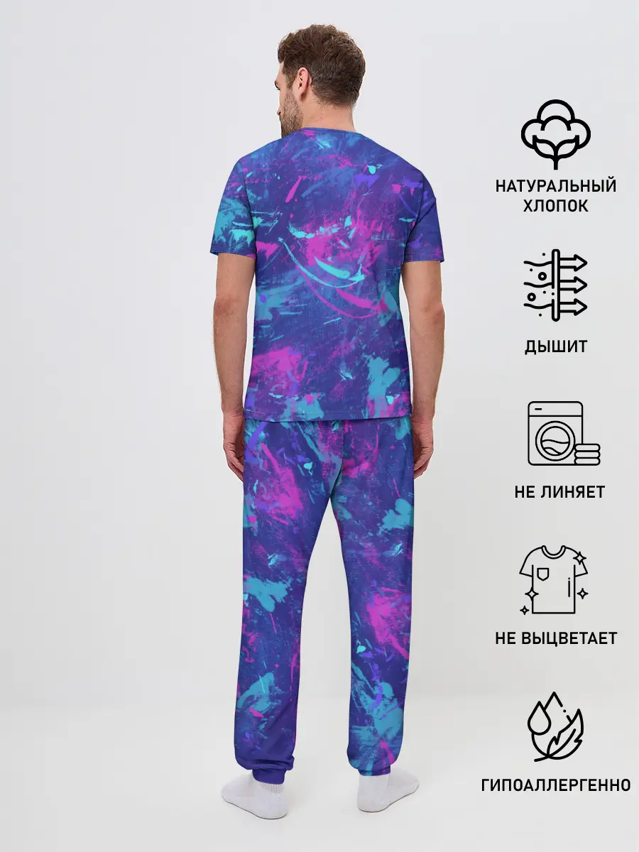 Мужская пижама с брюками / Краски