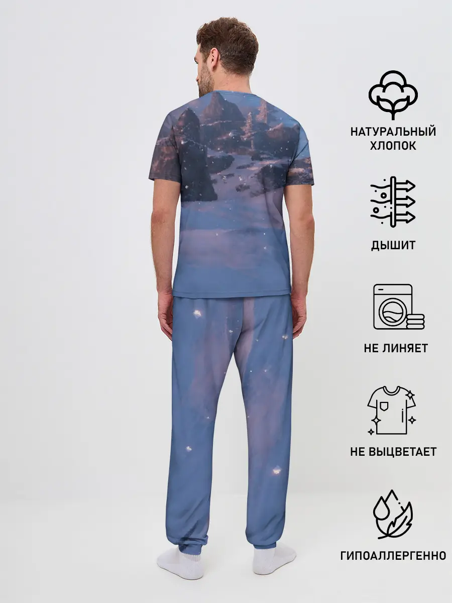 Мужская пижама с брюками / Valheim лого с секирой