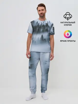 Мужская пижама с брюками / Сумеречный лес