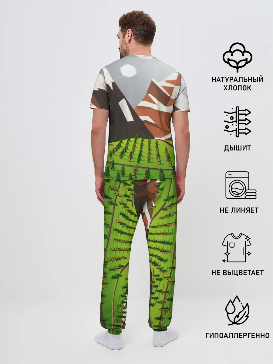 Мужская пижама с брюками / Горы