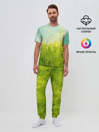 Мужская пижама с брюками / Природная Абстракция
