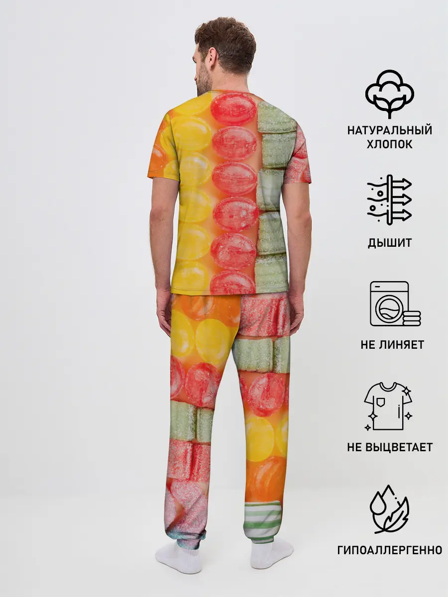 Мужская пижама с брюками / Мармеладки леденцы