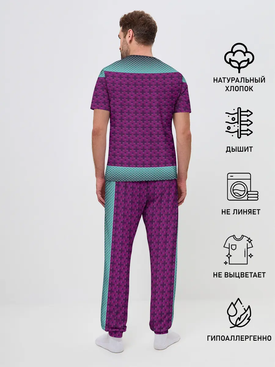 Мужская пижама с брюками / Неоновый гонщик