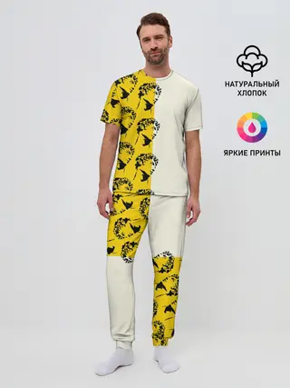 Мужская пижама с брюками / Скульптура монограмма