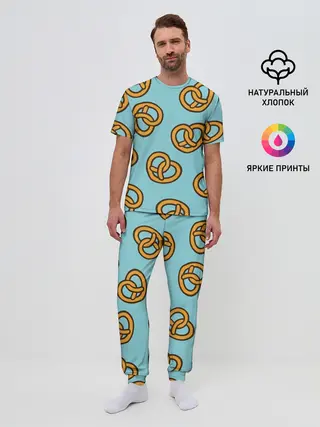 Мужская пижама с брюками / Крендели