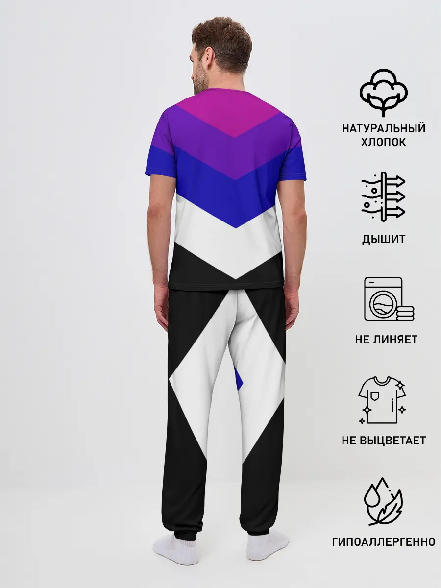 Мужская пижама с брюками / Полосы