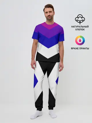 Мужская пижама с брюками / Полосы