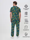 Мужская пижама с брюками / Паттерн из Тигров и Растений