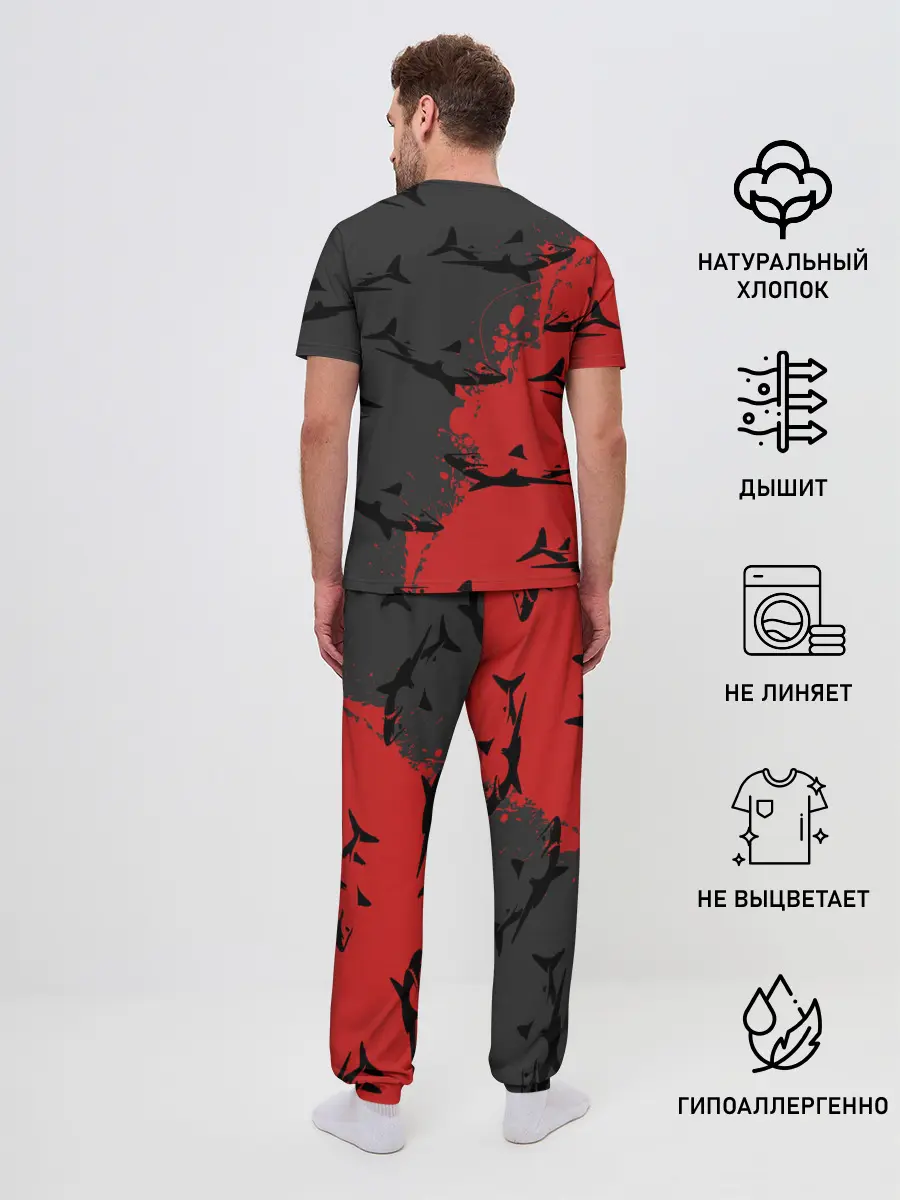 Мужская пижама с брюками / Акулы
