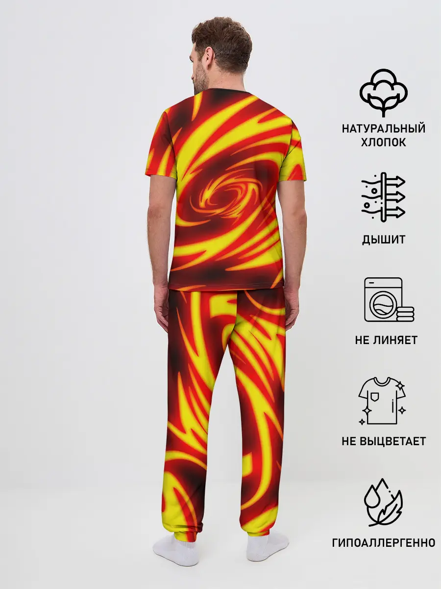 Мужская пижама с брюками / ОГНЕННЫЕ ВОЛНЫ | FIRE STRIPES