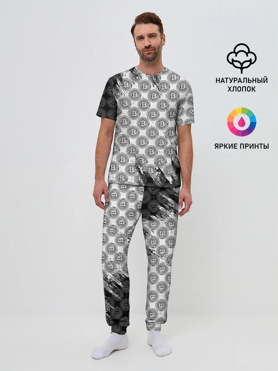 Мужская пижама с брюками / Bitcoin
