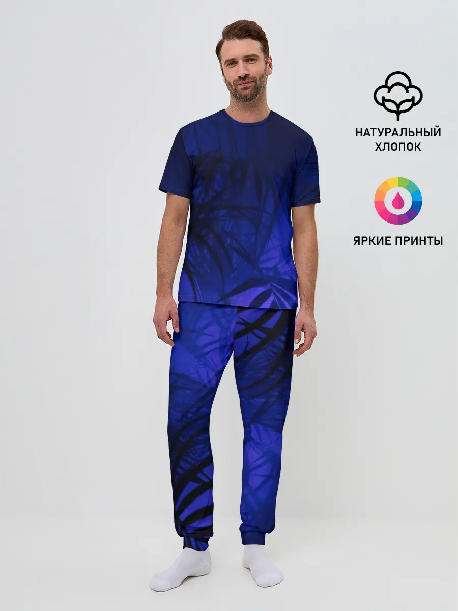 Мужская пижама с брюками / Тихие джунгли