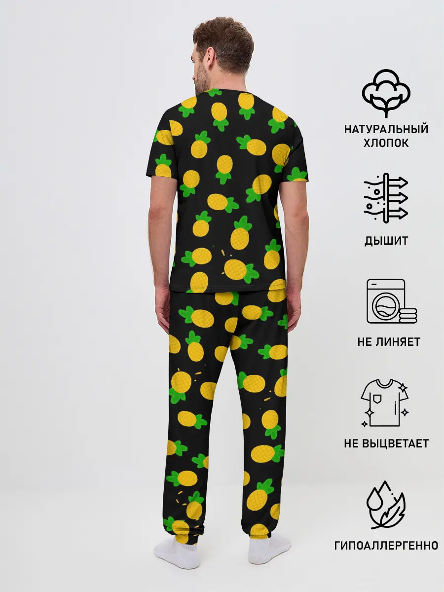 Мужская пижама с брюками / Ананасы
