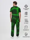 Мужская пижама с брюками / К - 13 зелёная трещина 3D