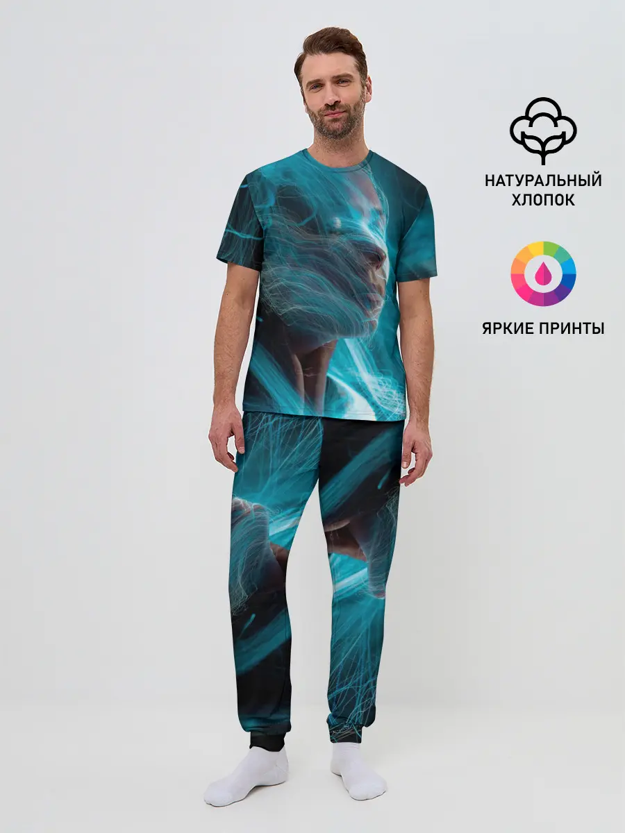 Мужская пижама с брюками / Фантазия