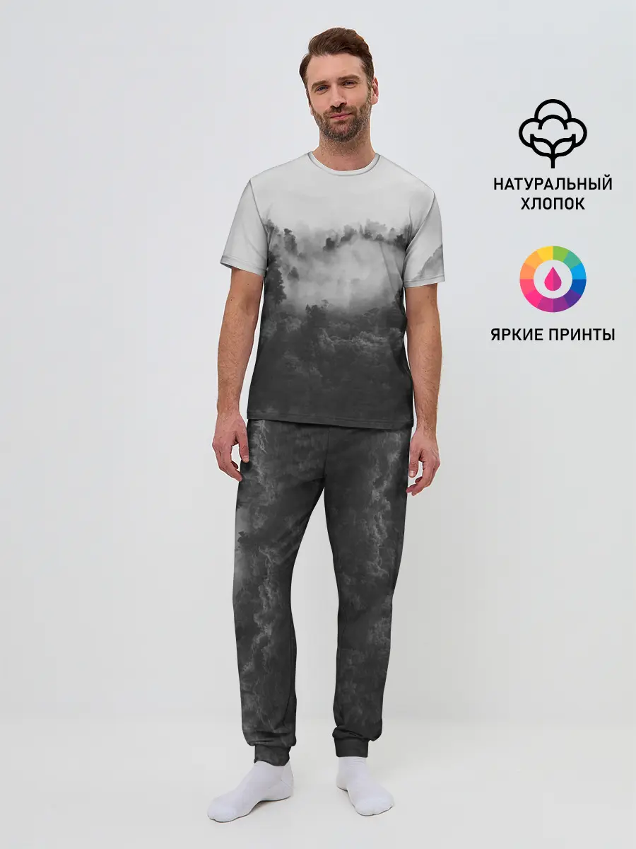 Мужская пижама с брюками / Лес